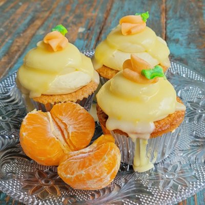 Tangerine Moon Cupcake